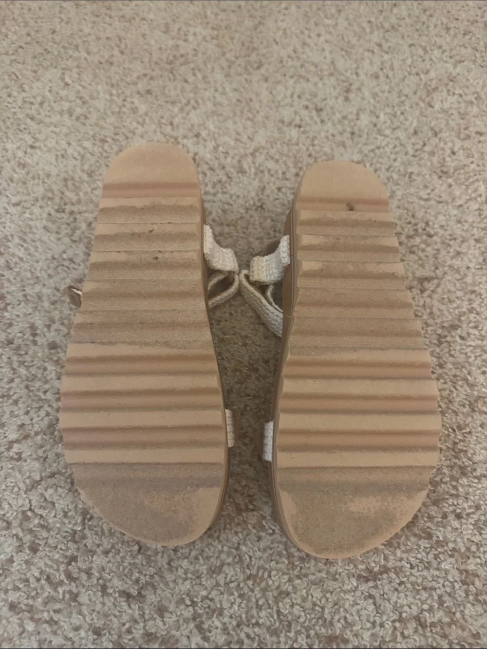Reef Cream Woven Strap Cork Sandals